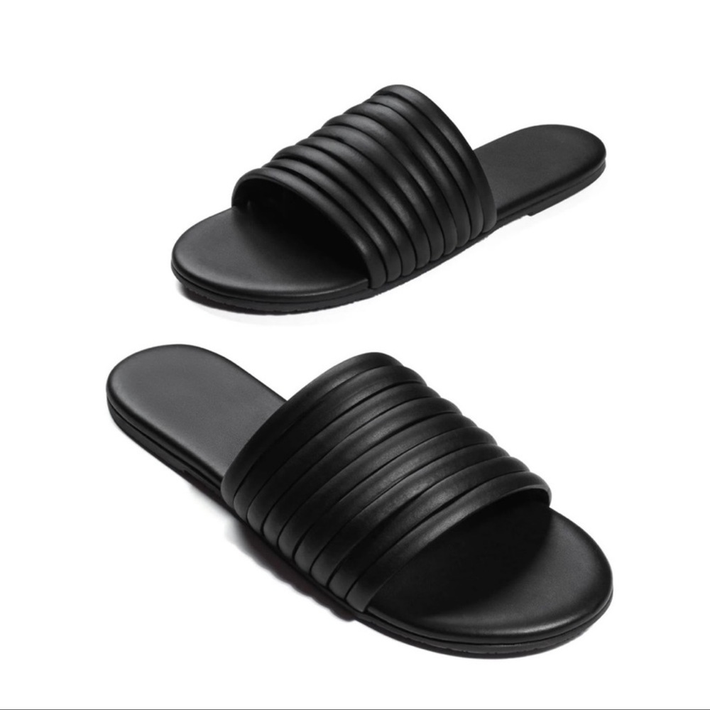 Tkees Womens Caro Black Slide Sandals
